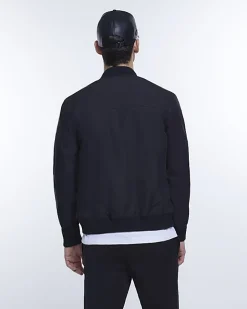 River Island zip through bomber jacket Black New