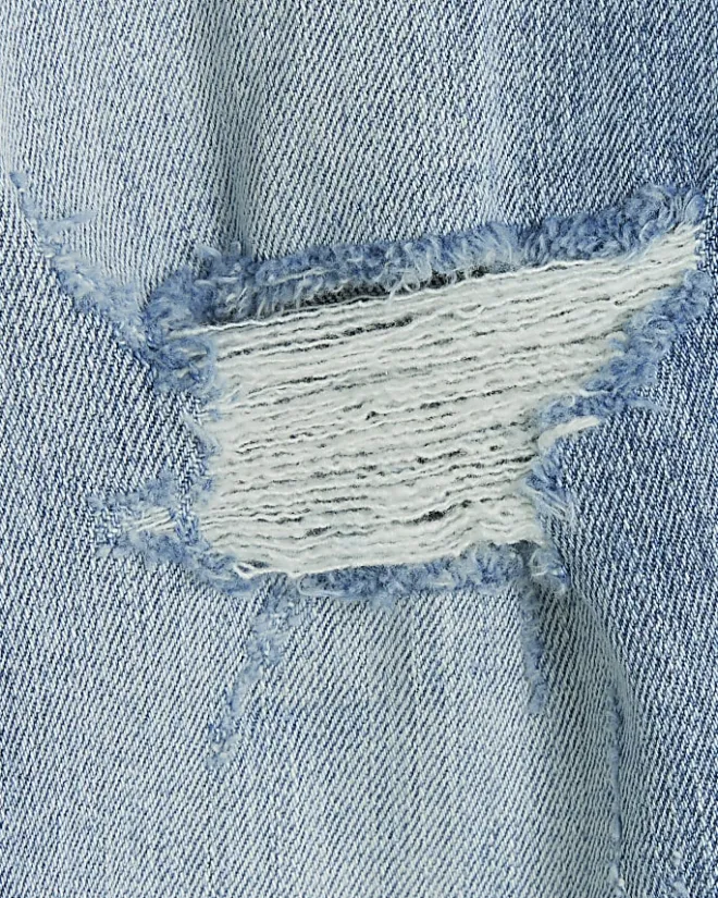 River Island bum sculpt slim straight ripped jeans Blue Hot
