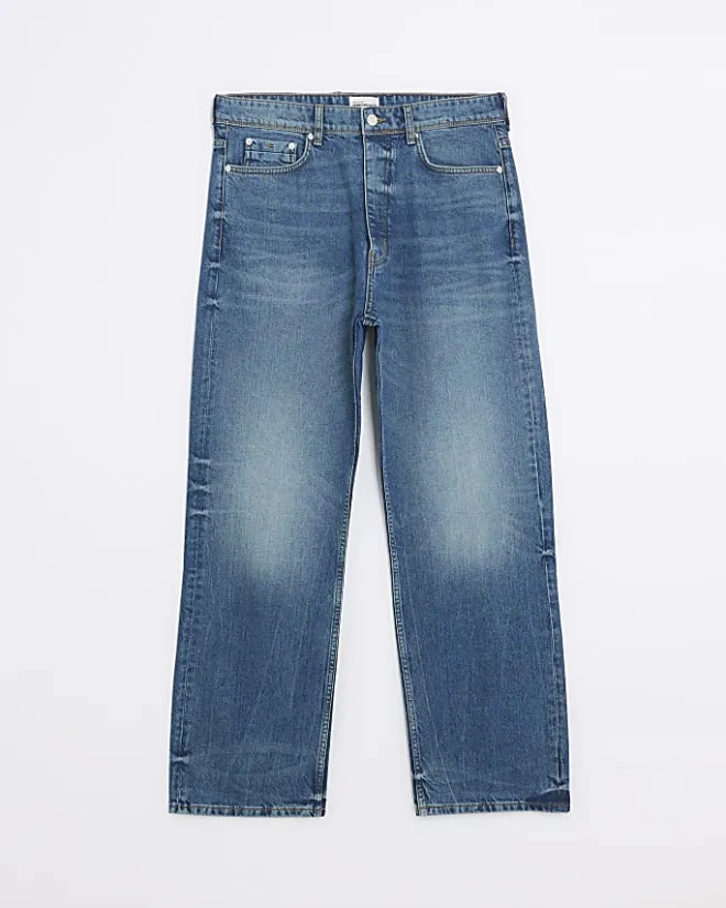 River Island faded baggy jeans Blue Fashion