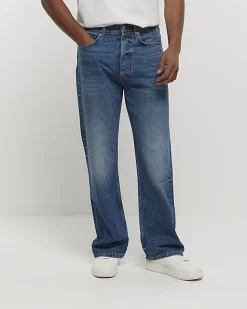 River Island faded baggy jeans Blue Fashion