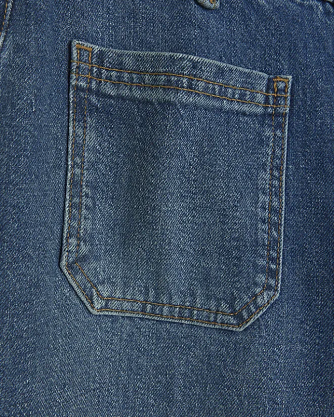 River Island high waisted flare wide fit jeans Blue Online
