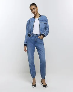 River Island high waisted jogger jeans Blue Fashion