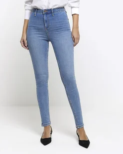River Island high waisted skinny jeans Blue Best