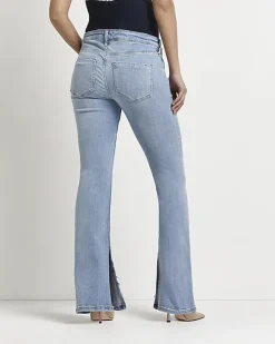 River Island maternity split hem flared jeans Blue Discount