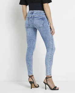 River Island mid rise maternity skinny jeans Blue Outlet