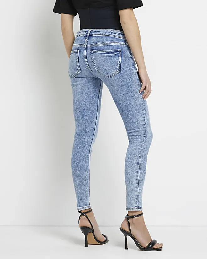 River Island mid rise maternity skinny jeans Blue Outlet