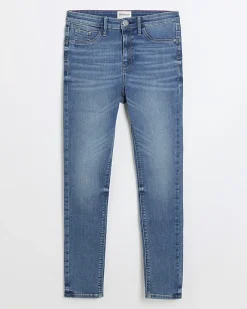 River Island molly mid rise super skinny fit jeans Blue Outlet