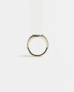 River Island print Pinky Ring Blue Discount