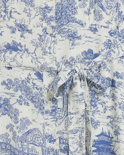River Island printed shirt midi dress Blue New