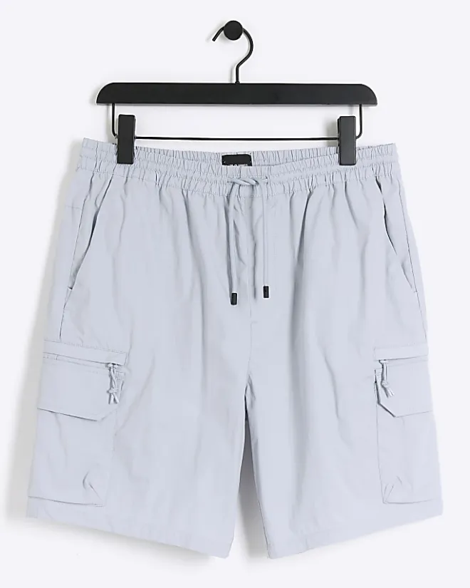 River Island regular fit cargo shorts Blue Outlet