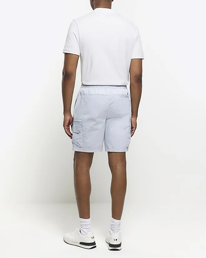 River Island regular fit cargo shorts Blue Outlet