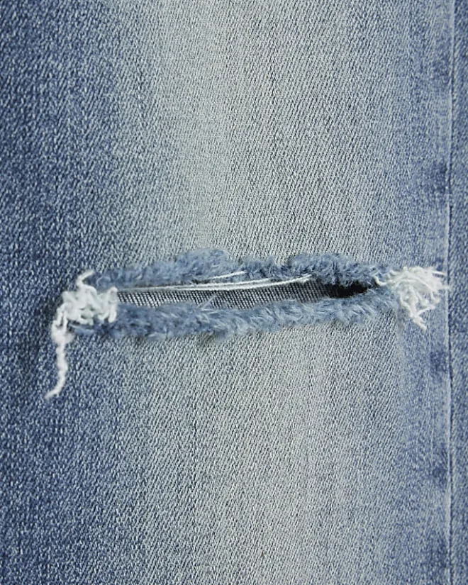 River Island ripped high waisted super skinny jeans Blue New