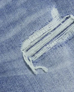 River Island ripped high waisted skinny jeans Blue Sale