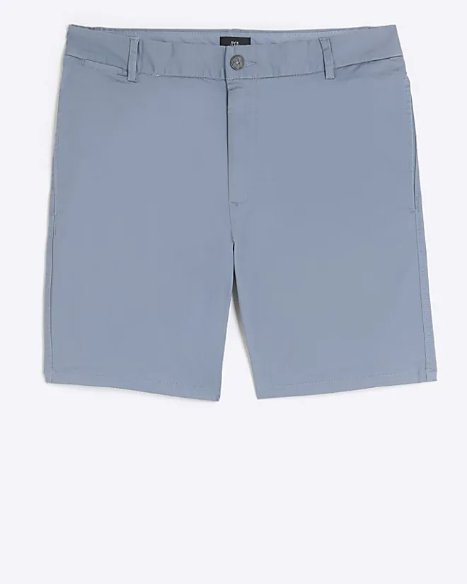 River Island skinny fit chino shorts Blue Discount