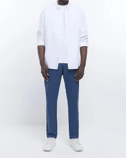 River Island slim fit casual chino trousers Blue Best