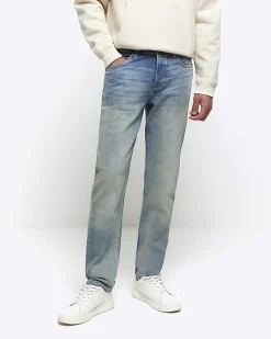 River Island slim fit faded jeans Blue Sale