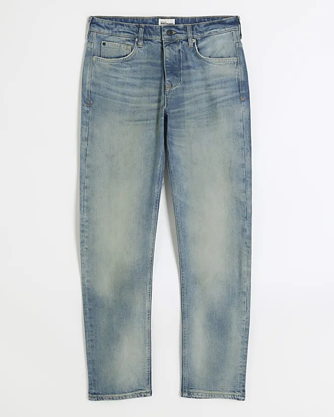 River Island slim fit faded jeans Blue Sale