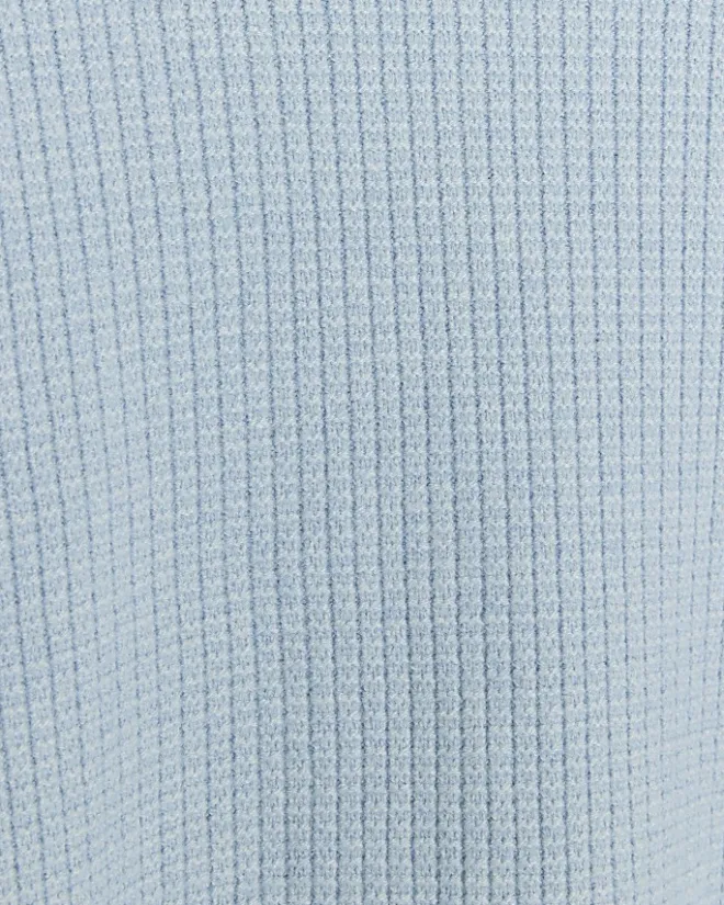 River Island slim fit waffle texture jumper Blue Online