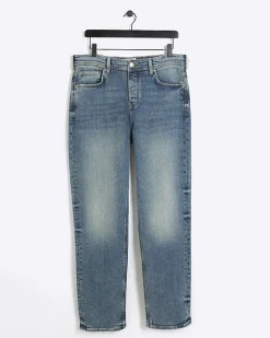River Island straight fit faded jeans Blue Fashion
