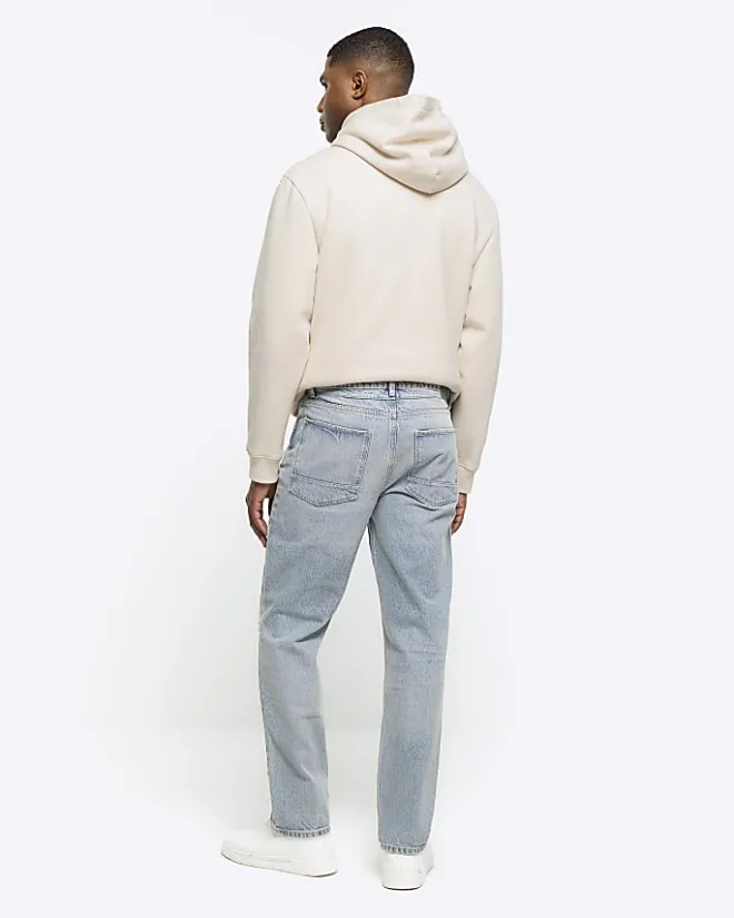 River Island straight fit ripped jeans Blue Discount