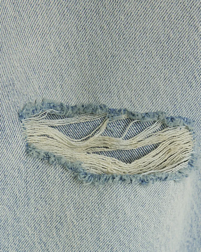 River Island straight fit ripped jeans Blue Discount