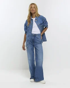 River Island trucker denim jacket Blue Discount