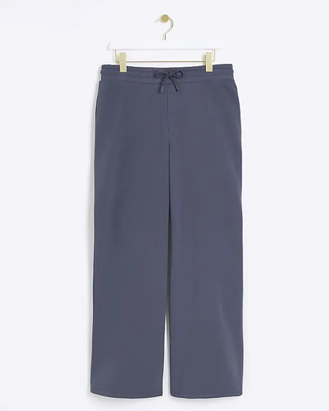 River Island Blue wide leg joggers Grey Outlet