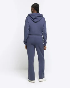 River Island Blue wide leg joggers Grey Outlet