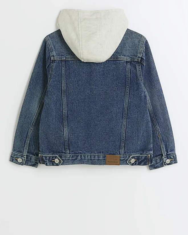 River Island Boys hooded denim trucker jacket Blue Best