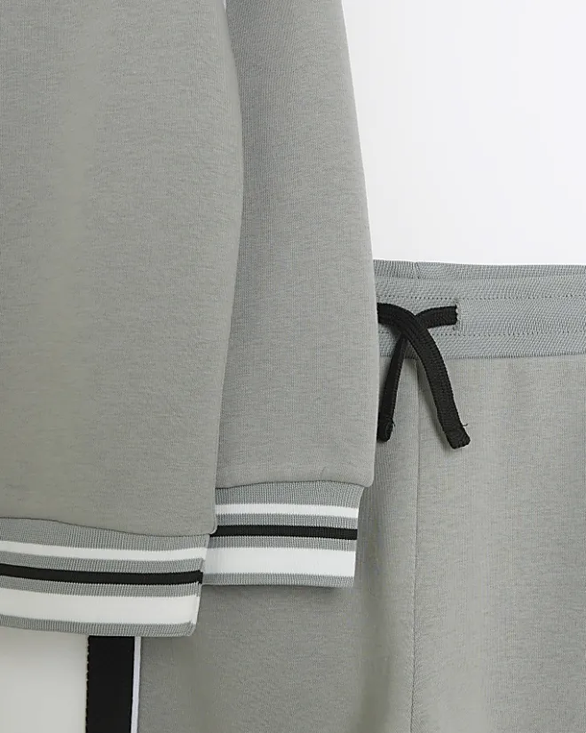 River Island Boys taped sweatshirt and joggers set Grey Hot
