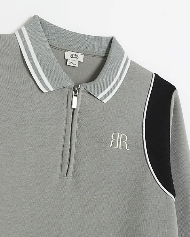 River Island Boys taped sweatshirt and joggers set Grey Hot
