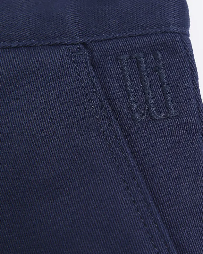 River Island Boys Stretch Chino Shorts Navy Clearance