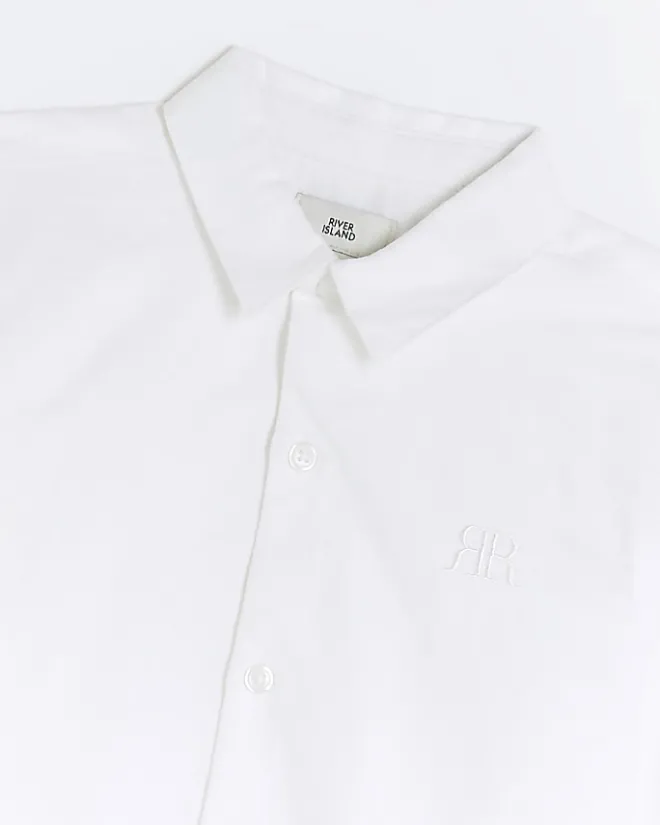 River Island Boys long sleeve oxford shirt White Sale