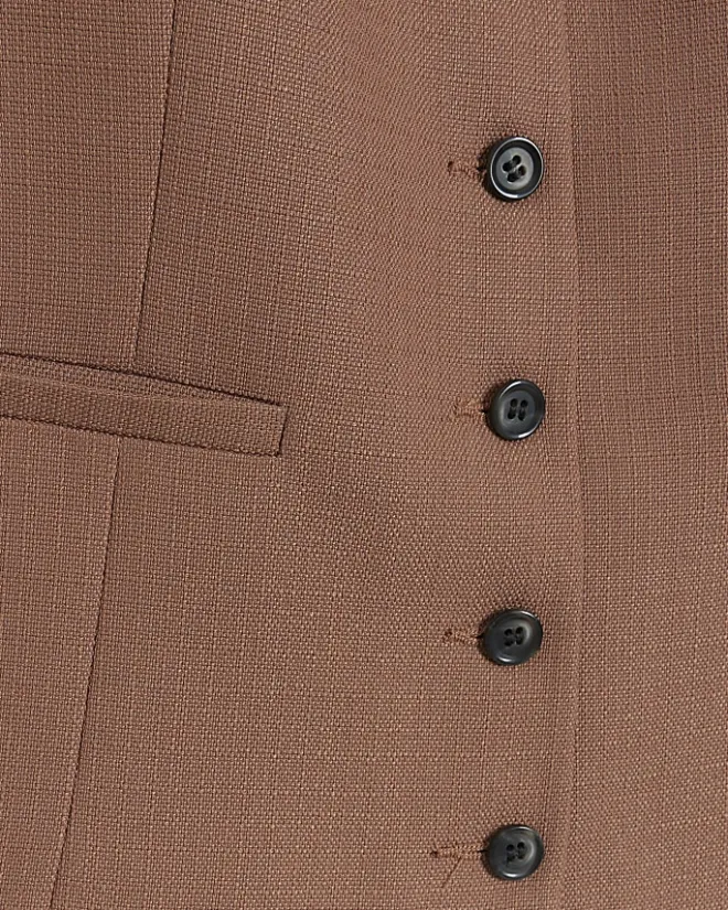 River Island high V-neck waistcoat Brown Hot