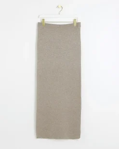 River Island knit maxi skirt Brown Sale