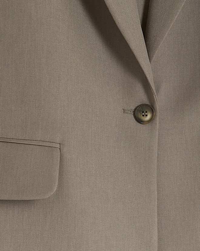River Island light relaxed blazer Brown Fashion