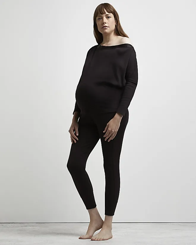 River Island maternity off the shoulder top Brown Online