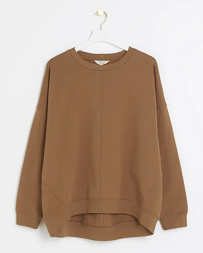 River Island oversized sweatshirt Brown Outlet