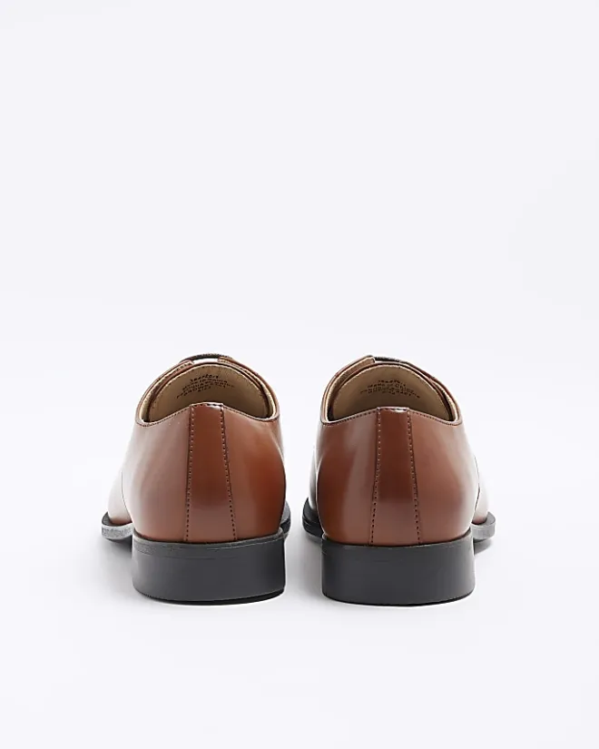River Island pointed formal derby shoes Brown Fashion