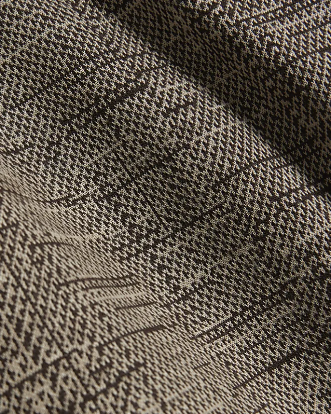 River Island regular fit cross hatch jacquard polo Brown Fashion
