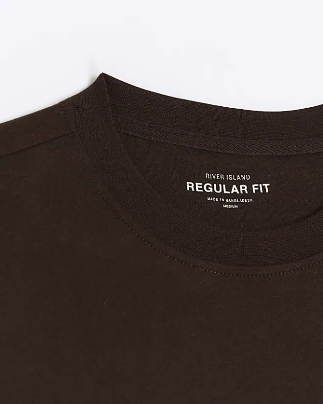 River Island regular fit t-shirt Brown Online
