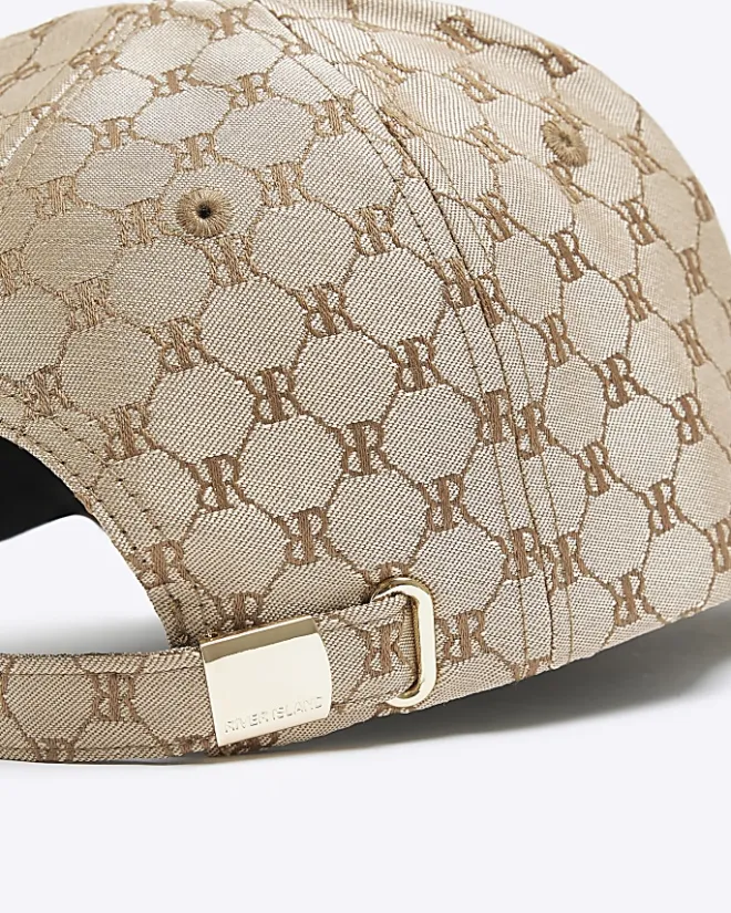 River Island RI monogram cap Brown Online