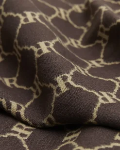 River Island RI monogram scarf Brown Online