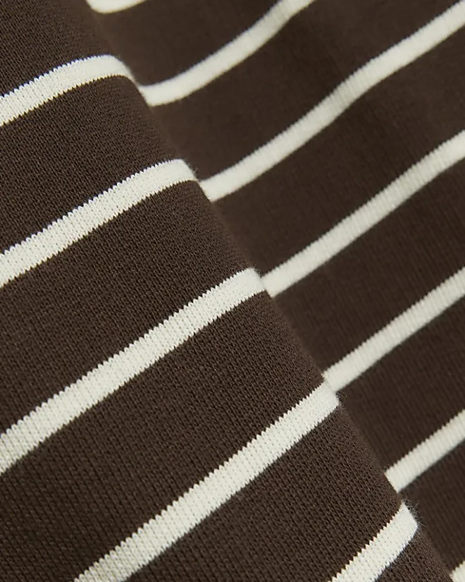 River Island stripe crop sweatshirt Brown Hot