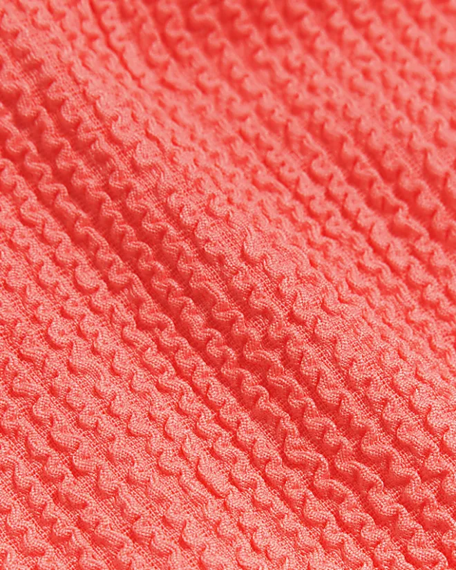 River Island Coral low waist crinkle bikini bottoms Orange Outlet