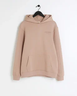 River Island Coral regular fit graphic hoodie Orange Best
