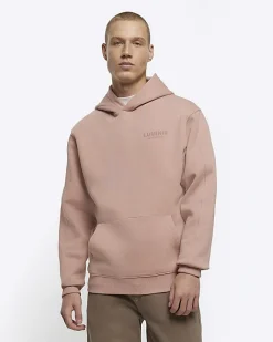 River Island Coral regular fit graphic hoodie Orange Best