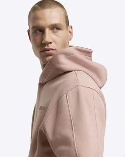 River Island Coral regular fit graphic hoodie Orange Best