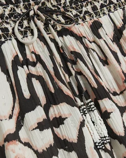 River Island abstract wide leg beach trousers Cream Fashion