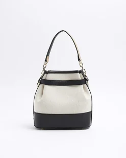 River Island canvas bucket cross body bag Cream Best